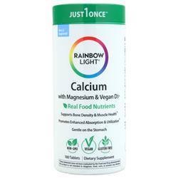 Rainbow Light Calcium with Magnesium & Vegan D3 + Real Food Nutrients 180 tabs