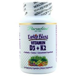 Paradise Herbs Earths Blend Vitamin D3 + K2 90 vcaps