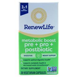 Renew Life Metabolic Boost Pre + Pro + Postbiotic 30 vcaps
