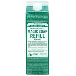 Dr. Bronners Pure-Castile Magic Soap Almond - Refill Carton 32 fl.oz