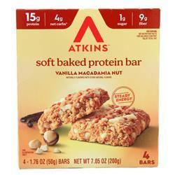 Atkins Soft Baked Protein Bar Vanilla Macadamia Nut 4 bars
