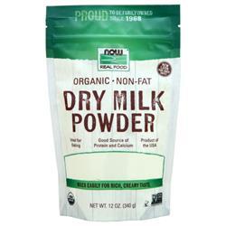 Now Certified Organic Non-Fat Dry Milk Powder 12 oz