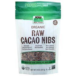 Now Organic Raw Cacao Nibs 8 oz