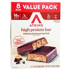 Atkins High Protein Bar Chocolate Peanut Butter - Value Pack 8 bars