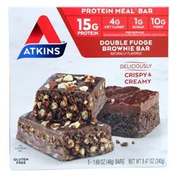 Atkins Protein Meal Bar Double Fudge Brownie 5 bars