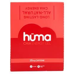 Huma Products Chia Energy Gel - 100% All Natural Raspberries - 25mg Caffeine 24 pckts