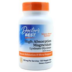 Doctors Best High Absorption Magnesium Lysinate Glycinate - 100% Chelated (105mg) 120 vcaps