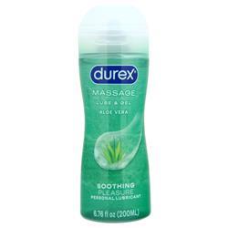Durex Massage Lube & Gel Personal Lubricant Aloe Vera 6.76 fl.oz