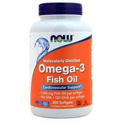 Now Omega-3 Fish Oil - Molecularly Distilled 200 sgels