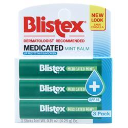 Blistex Medicated Mint Balm 3 pack