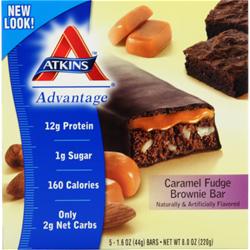Atkins Advantage Caramel Bar Fudge Brownie 5 bar