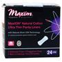 Maxim Hygiene MaxION Natural Cotton Ultra Thin Panty Liners Lite 24 count